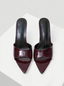 MOTF PREMIUM POINTY TOE STILETTO SANDALS VACATION SHOES, FOR SUMMER FALL, BURGUNDY SANDALS, FOR NEW YEAR HOLIDAY, SPRING, SPRING BREAK EASTER PROM HEELS