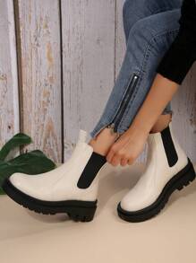 Fall/Winter 2025 Thick-Soled Fashion Boots - Beige - View 2