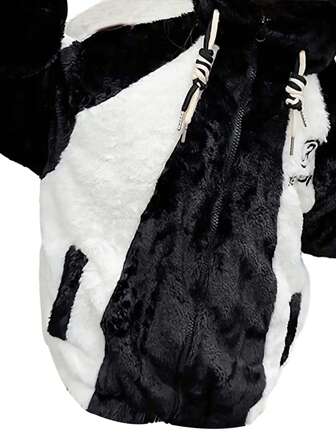 女大童雙色字母圖案夾克