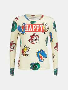 SHEIN Tween Boy Letter Graphic Tee & Pants PJ Set - Multicolor - View 7