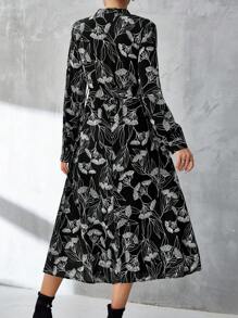 Aveloria Vestido camisero con estampado floral con cinturón