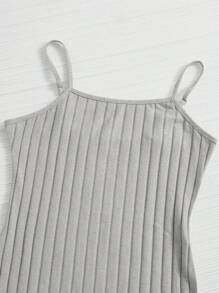 Muchica Vestido ajustado unicolor tejido de canalé - Gris - Ver 5