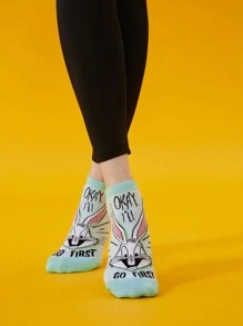 LOONEY TUNES X SHEIN 3雙/組女士踝襪 - 彩色 - 查看 4