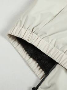 Manfinity Áo khoác đệm màu rộng dành cho nam không có áo, khóa kéo - màu đen - Xem 4