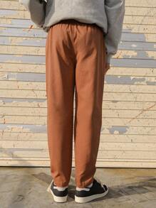 DAZY Men's Slant Pocket Trousers - Brown - View 2