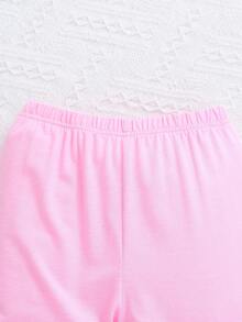 SHEIN 女小童獨角獸&字母圖案運動衫&緊身打底褲