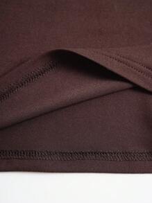 SHEIN Unity Chất rắn Off Shoulder Halter Neck Áo thun - màu nâu - Xem 4