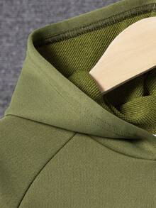 Young Boy Letter Graphic Raglan Sleeve 2 In 1 Hoodie & Sweatpants - Multicolor - View 3