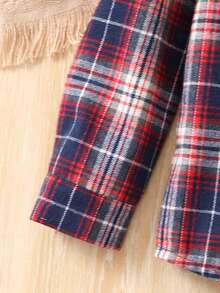 SHEIN 幼兒男童格子連帽襯衫 - 彩色 - 查看 5