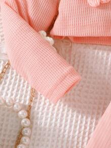 SHEIN Young Girl Cami Dress & Appliques Detail Open Front Jacket