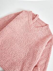 SHEIN Teenager Mädchen Pullover mit ausgeschnittenen Schultern & Strickrock