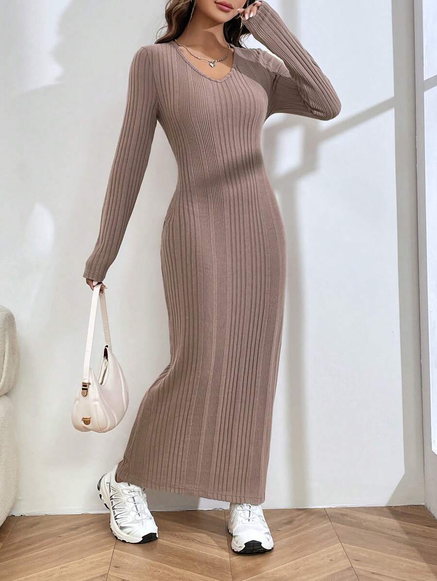 SHEIN EZwear Váy len màu hồng cho nữ - Hồng - Xem 1