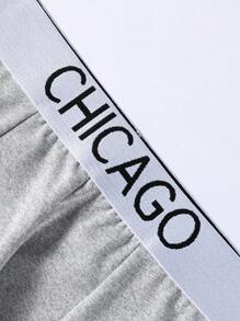 Men 4pcs Contrast Letter Tape Boxer Brief - Multicolor - View 5