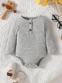 SHEIN Baby Boy 3pcs Half Button Bodysuit - Multicolor - View 8