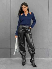 SHEIN Essnce T-shirt Dos Noué Découpé