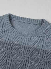 Manfinity Homme Nam Khối màu Áo len - Màu Lilac Tím - Xem 4