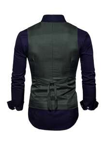 Men Double Breasted Waistcoat Without Shirt
