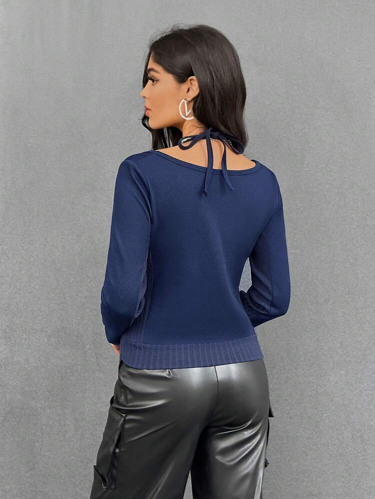 Cut Out Tie Back Tee