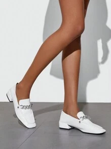 SheIn BIZ Women's Fashionable Flat Shoes - White - View 4