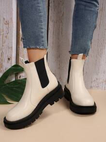 Fall/Winter 2025 Thick-Soled Fashion Boots - Beige - View 3