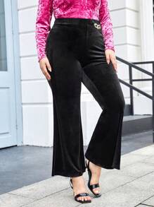 BizChic Hơn Chi tiết chuỗi Quần ống loe - màu đen - Xem 1