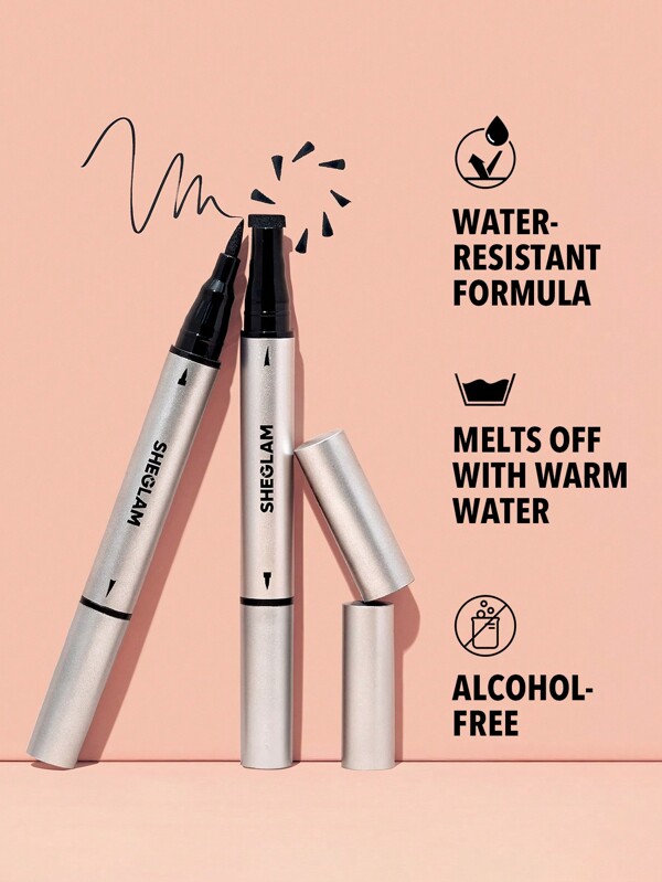 SHEGLAM Wing It Waterproof Liner Duo Black 2 In 1 Waterproof Liquid