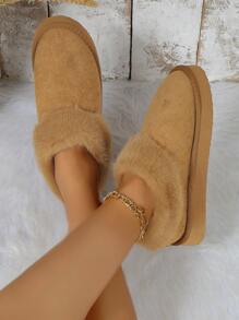 Women's Fashion Snow Boots For Winter - Camel - View 4