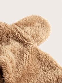 SHEIN Maternity 2pcs Solid Drop Shoulder 3D Ear Design Sweatshirt, For Winter - Multicolor - View 5