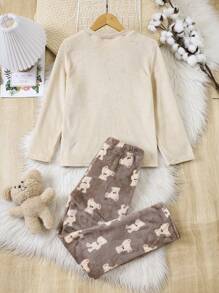 Đồ ngủ Con Trai Hoạt hình Dễ thương - Màu Khaki - Xem 2