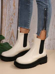 Fall/Winter 2025 Thick-Soled Fashion Boots - Beige - View 6
