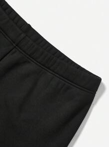 Flirla Plus Contrast Trim Thermal Lined Leggings - Black - View 8