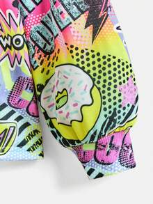 SHEIN Áo nỉ in họa tiết Pop Art dành cho bé gái tuổi teen - Nhiều màu - Xem 4