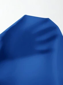 SHEIN Clasi 鏤空貝殼邊素色上衣 - 寶藍色 - 查看 3