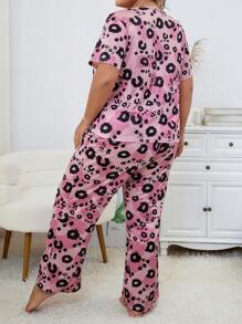 Verve Patterns Plus Leopard Print PJ Set - Multicolor - View 2