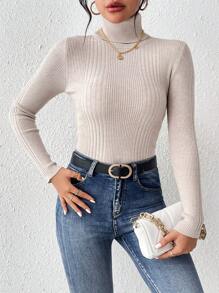 SHEIN Frenchy 女士毛衣 - 杏色 - 查看 4