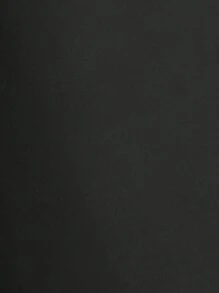 SHEIN LUNE Nút phía trước Viền không đối xứng Áo khoác Trench - màu đen - Xem 8