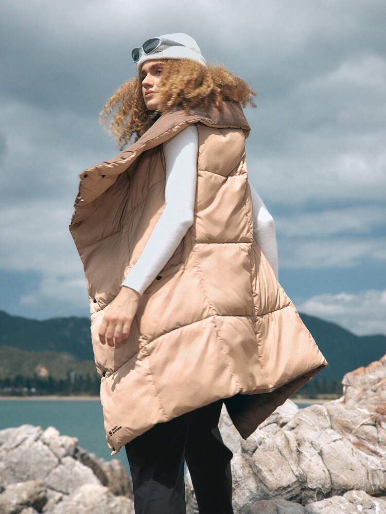 Solid Snap Button Outdoor Vest