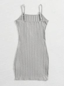 Muchica Vestido ajustado unicolor tejido de canalé - Gris - Ver 2