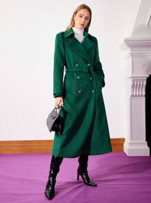 MOTF PREMIUM ÁO KHOÁC 2 MÁI LEN TUYỆT VỜI - Màu xanh lá cây đậm - Xem 8