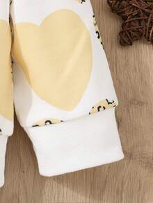 SHEIN Baby Girl Heart Print Sweatshirt - Multicolor - View 3