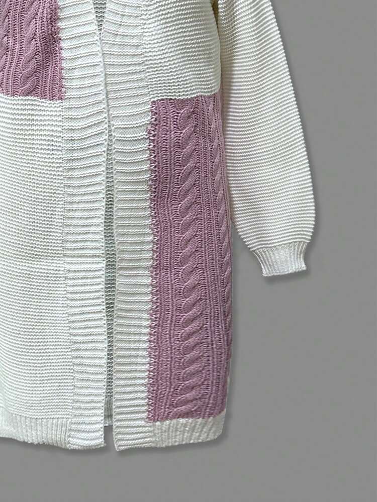 Tween Girl Two Tone Duster Cardigan