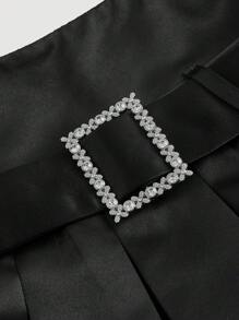 SHEIN MOD 女性用帶裝飾的百褶裙