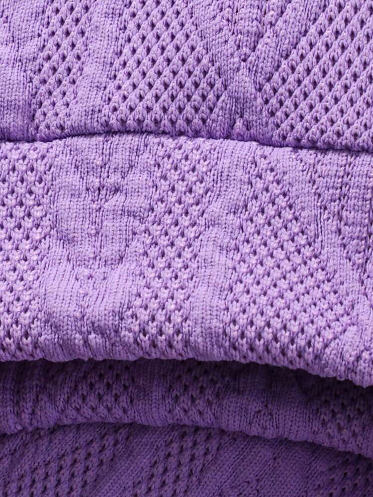 Young Girl 2pcs Solid Sweatshirt & 2pcs Leggings