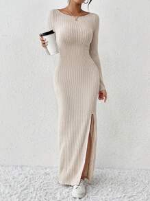 SHEIN Frenchy 女士連身裙 - 杏色 - 查看 6