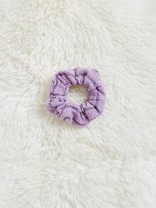 SHEIN 女大童小高領條紋針織T恤&大腸髮圈 - 淡紫色 - 查看 3