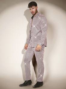 FeverCity Camisa Y Pantalones Con Brillos Para Hombres