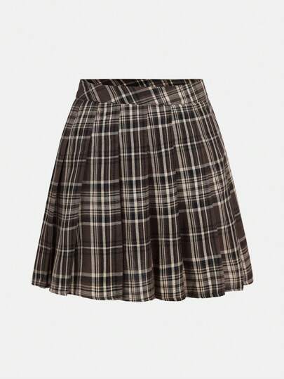 Academia Plaid Pleated Skirt