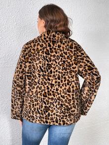 Calvaya Hơn In hoa Báo Dây kéo Lông cừu Áo khoác - Nhiều màu - Xem 2