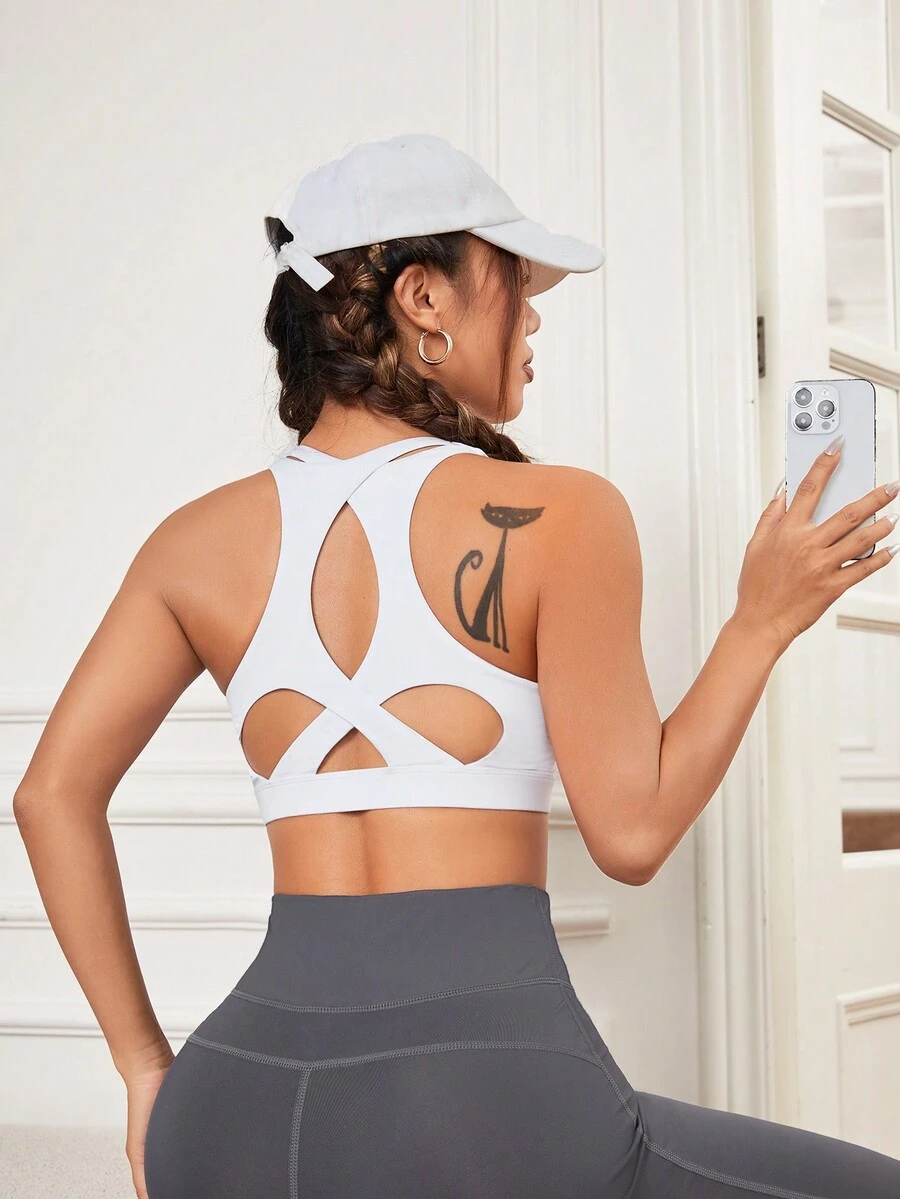 Sujetador deportivo con abertura trasera - Blanco - Ver 1