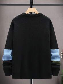 Manfinity Hypemode Hombres 1 pieza Jersey con patrón de dibujos animados de hombros caídos - Multicolor - Ver 2